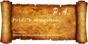 Polák Armandina névjegykártya